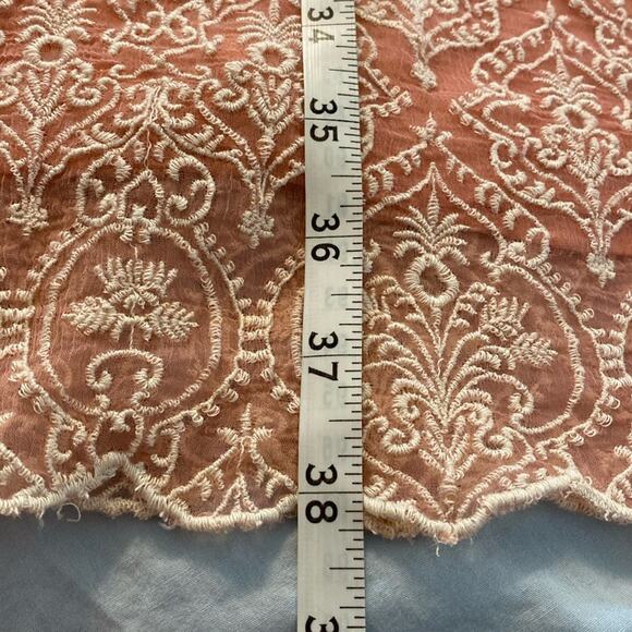 Sundance Coral Rose Palace Embroidered Shift Dress Size Large - Picture 8 of 11